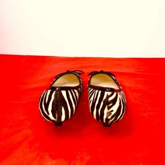LULU GUINNESS SHOES PONY HAIR ZEBRA KITTENHEEL 5.5 - Picture 6 of 10